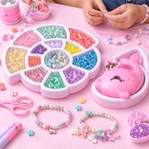 Kit Miçangas Infantil Golfinho Fazer Pulseiras Colares Montar Bijuterias Brinquedo Criativo Artesanato Criança - UNITOYS