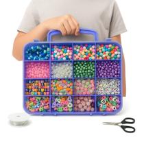 Kit Miçangas Infantil Maleta Completa Para Fazer Pulseiras Bijus Brincos Artesanato 2900 Peças