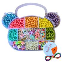 Kit Miçangas Infantil Maleta Estojo 1850 Peças para Montar Bijuterias Pulseiras Colares + Fio de Silicone e Fio Cetim - Magia Miçangas Kit Miçangas Infantil Maleta Estojo 1850 Peças para Montar Bijuterias Pulseiras Colares + Fio de Silicone e Fio Cetim - Magia Miçangas