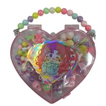 Kit Miçangas p/ Bijuteria Porta Biju Coração 130 Pçs- Quanhe