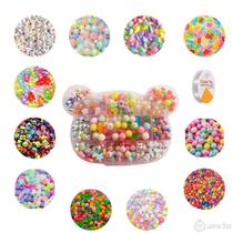 Kit Miçangas para Montagem de Bijuterias Infantil Urso com 440 peças Kit Miçangas para Montagem de Bijuterias Infantil Urso com 440 peças
