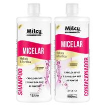 Kit MICELAR Shampoo 1 Litro + Condicionador 900ml Milcy Hidratação e Nutrição Capilar