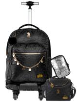 Kit Mickey Mouse Mochila 4 Rodas + Lancheira + Estojo Box