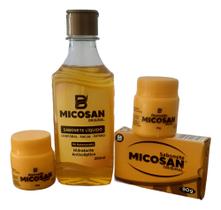 kit Micosan Contra Micose 2 Pomadas Micosan mais 1 Sabonete em Barra mais 1 Sabonete Liquido