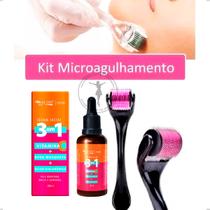 Kit Micro-agulha Dermaroller Acido Hialurônico 10em1 MaxLove