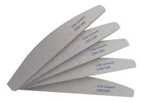Kit Micro Lixa 100/180 20 Un Boomerangue Lavável Unha Em Gel
