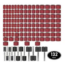Kit Micro Retifica 132 Peças Lixas Tubo + Mandril 1/4 1/2 3/8