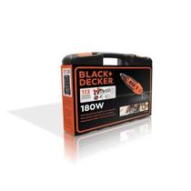 Kit micro retífica 180w com 113 acessórios, 127v black+decker