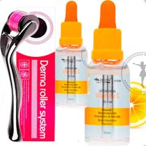 Kit Microagulhamento Dermaroler +2 Hialuronico Vitamina C