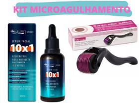 Kit Microagulhamento Dermaroller + Serum Facial 10 Em 1 - Max love