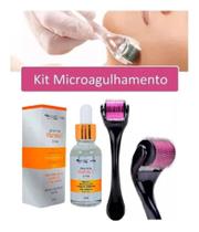 Kit Microagulhamento Dermaroller + Vitamina C Hialuronico - max love