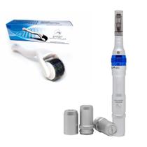 Kit Microagulhamento Smart GR - Caneta Elétrica Derma Pen + Derma Roller 540 Agulhas 0,50mm