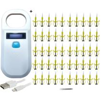 Kit Microchip Animal 2,12x12mm 50 Unidades + Leitor