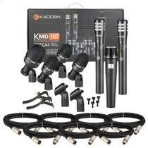 Kit Microfone Bateria Kadosh Kmd 107 7pcs + Cabos