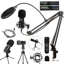 Kit Microfone BM-800 USB Com Pedestal Articulado Vedo