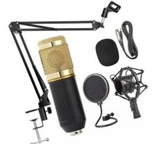 Kit Microfone Bm800 Condensador Unidirecional Studio Suporte