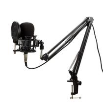 Kit Microfone BM800 PRO XLR P2 VEDO Condensador Com Pedestal Articulado