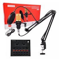 Kit Microfone Condensador Profissional Com Mesa De Som Kit Microfone Condensador Profissional Com Mesa De Som