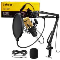 Kit Microfone, Condensador Profissional Podcast Estudio