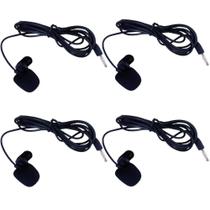Kit Microfone De Lapela C/Presilha Pc Notebook Celular 4 Pçs