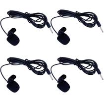 Kit Microfone De Lapela C/Presilha PC Notebook Celular 4 Pçs