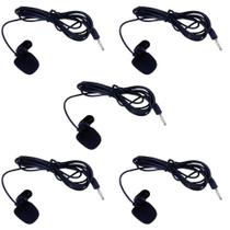 Kit Microfone De Lapela C/Presilha Pc Notebook Celular 5 Pçs