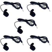 Kit Microfone De Lapela C/Presilha Pc Notebook Celular 5 Pçs
