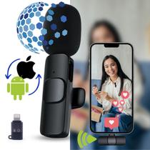 Kit Microfone de Lapela sem Fio para iPhone ou Samsung USB-C
