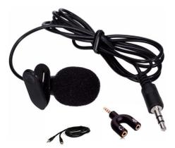 Kit Microfone de Lapela Smartphone Youtuber Live Câmera Notebook Entrevistas