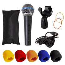 Kit Microfone Dinâmico com Fio TK 58C com Suporte B19A e Espuma Onyx Kit Microfone Dinâmico com Fio TK 58C com Suporte B19A e Espuma Onyx