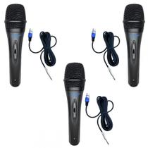 Kit Microfone Dinâmico Leson LS-300 Preto 3 unidades Kit Microfone Dinâmico Leson LS-300 Preto 3 unidades
