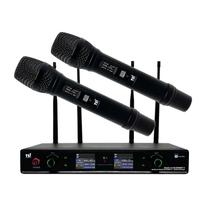 Kit Microfone Duplo Sem Fio Uhf Fm Igreja Eventos Karaokê