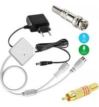 Kit Microfone P/ Câmera Cftv Intelbras Mic 3080 Fonte E Rca