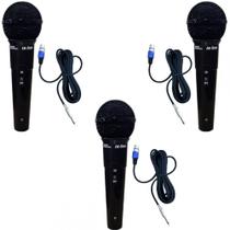 Kit Microfone Profissional Leson MC-200 Preto Brilhante 3 unidades