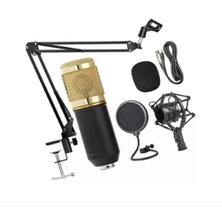 Kit Microfone Profissional Podcast Condensador Estúdio