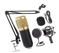 Kit Microfone Profissional Podcast Condensador Estúdio - TEEM