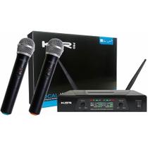 Kit Microfone S/Fio+ Receptoruhf 2 Antenas+ 02 Microfone Mão