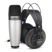 Kit microfone samson c01 usb e headphones sr850