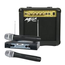 Kit Microfone sem Fio TK V202 VHF Onyx com Amplificador ML 20