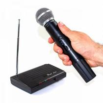 Kit microfone sem fio wireless uhf profissional karaoke igreja 100db preto bivolt - Knup