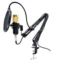 Kit Microfone Studio Gravação BM-800 + Pop Filter + Aranha + Braço Articulado - DEX