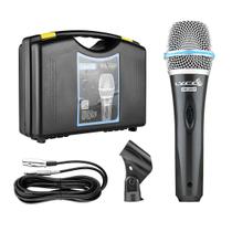 Kit Microfone Vocal Lyco Sml48sp C/ Cabo Xlr 5m E Cachimbo Cor Preto