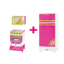 Kit Microondas Fogão Geladeira Cozinha Infantil Brinquedo - Magic Toys