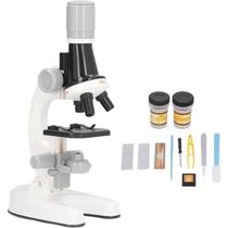 Kit Microscopia 1200x Infantil Iniciante Acessórios Completo Lâminas Ferramentas