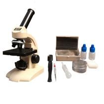 Kit Microscópio Biológico Monocular Óptico Com Acessórios