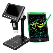 Kit Microscópio Digital com Tela HD 4,3 Lousa Mágica 8,5
