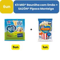 Kit MID Baunilha com limão + SAZÓN Pipoca Manteiga - 5 Refrescos 20g + 1 Tempero 60g Kit MID Baunilha com limão + SAZÓN Pipoca Manteiga - 5 Refrescos 20g + 1 Tempero 60g