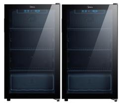 Kit Midea Cervejeira Adega 96L com Iluminação LED e Frigobar Adega 96L com Painel Touch Preto 220V