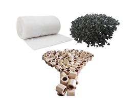 Kit Mídias Filtragem 1kg Cerâmica, 1kg Carvão 1m Lã