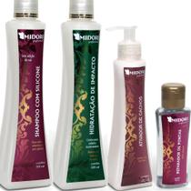 Kit Midori Ativador Cachos Silicone Hidratação Reparador